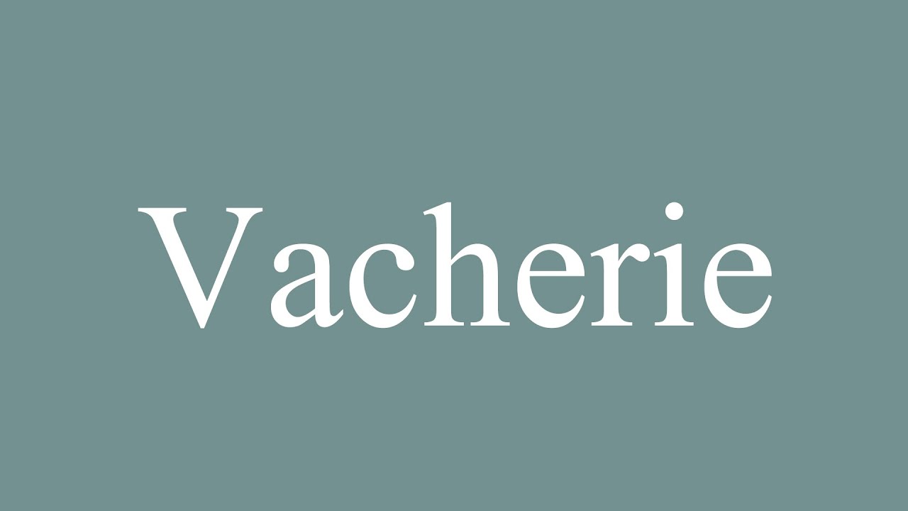 How to Pronounce ''Vacherie'' Correctly in French YouTube