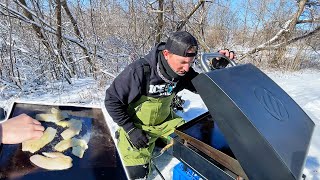 Blackstone Griddle Crappies & Dangerous Ice! (COOK AND CATCHES) by Sobi 19,475 views 3 months ago 23 minutes