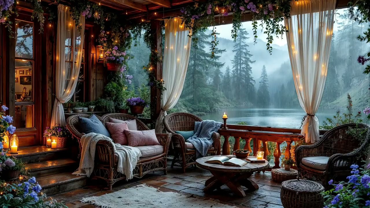 Rain & Thunder on a Cozy Veranda 🌩️ | Soothing Storm Ambience for Sleep & Relaxation