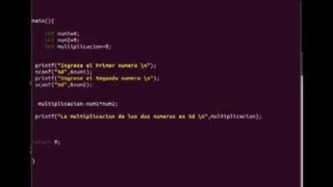 Lenguaje C Multiplicacion dos numeros LINUX