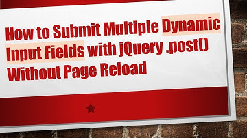 How to Submit Multiple Dynamic Input Fields with jQuery .post() Without Page Reload