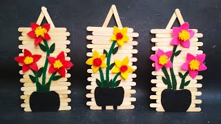 Cara Membuat Hiasan Dinding Dari Stik Es Krim Dan Bunga Kain Flanel Diy Hiasan Dinding Youtube