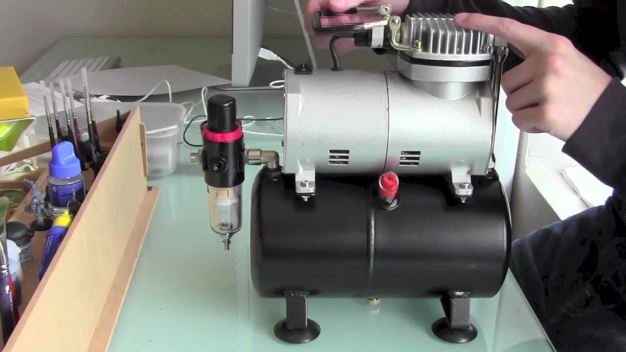 Mini Air Brush Compressor, Air Brush Set, And Table Top Cleaning