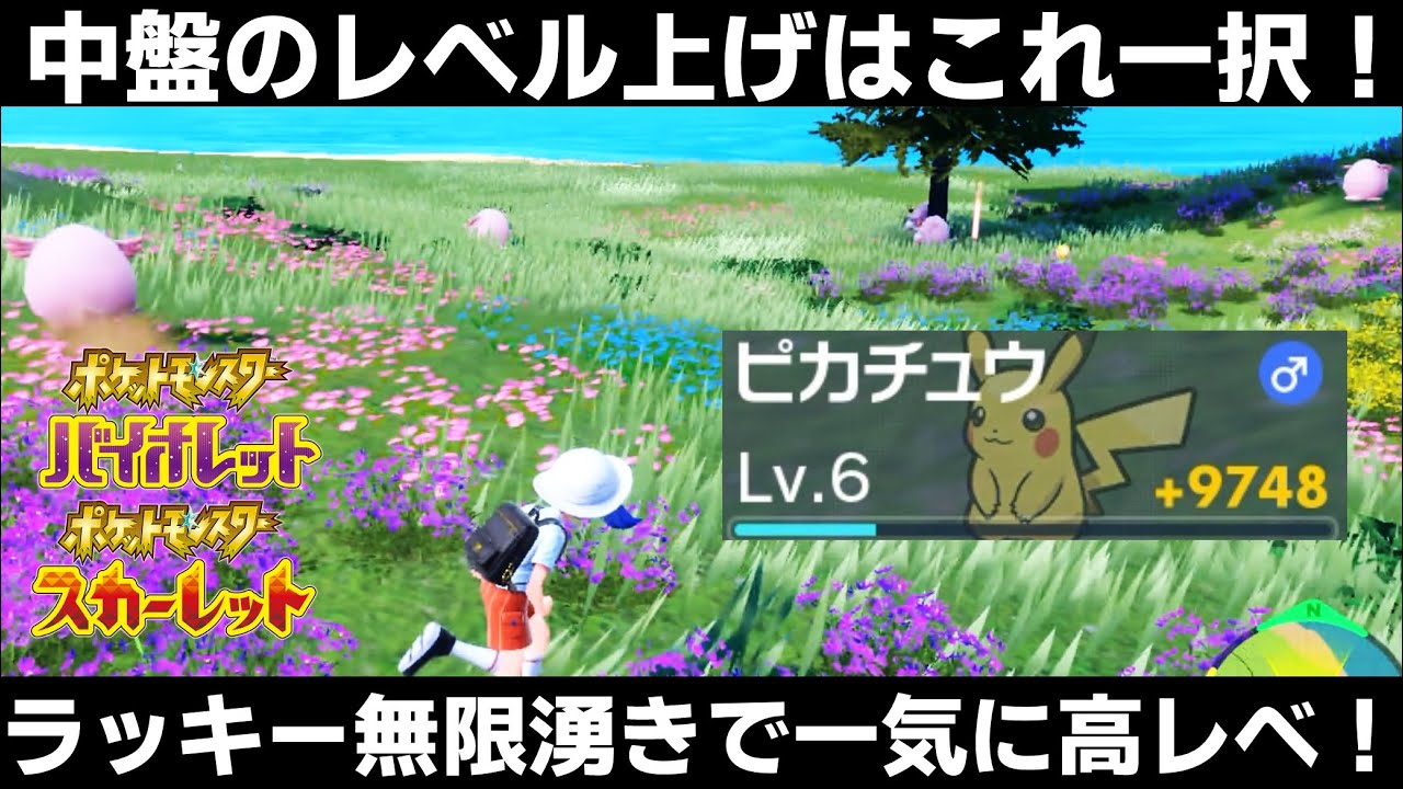 ポケモンsv 序盤 中盤のレベル上げはこれ一択 最高の経験値稼ぎ 今作もラッキー狩り スカーレット バイオレット Youtube