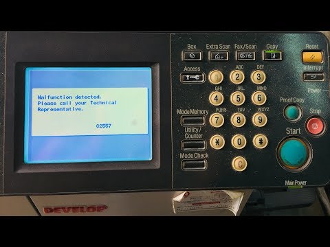 how to fix the error code c2557 on Develop ineo 250, Konica Minolta Bizhub 250