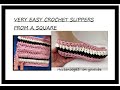 CROCHET SLIPPERS FROM A SQUARE, Easy crochet pattern, #26