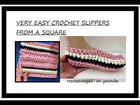 crochet slippers from a square