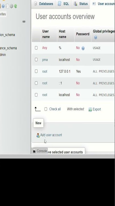 create MySQL user account #shorts - YouTube