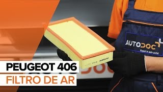 Como substituir Filtro de Ar PEUGEOT 406 (8B) - vídeo guia