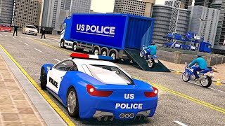 US Police Car Transporter Carrier Plane Truck Simulator Games Transporter Games 3-Android Gameplays screenshot 3