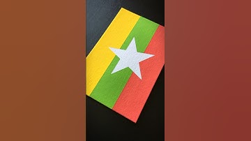 MYANMAR (Burma) 🇲🇲 Flag Drawing #asia #flags #posca #art