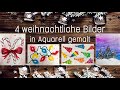 4 weihnachtliche Bilder in Aquarell (time lapse painting) | GEMALT