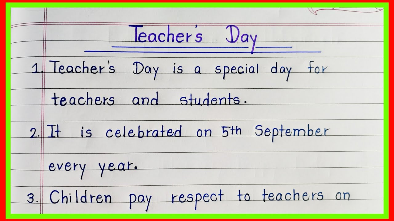 10 Lines Essay On Teachers Day | 10 Lines On Teachers Day In English ...