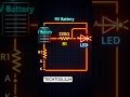 LED light connection with 9V battery using circuit diagram #shots #electrical #electrician