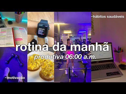 minha rotina da manhã produtiva | acordando às 6:00 a.m. | produtividade e hábitos saudáveis