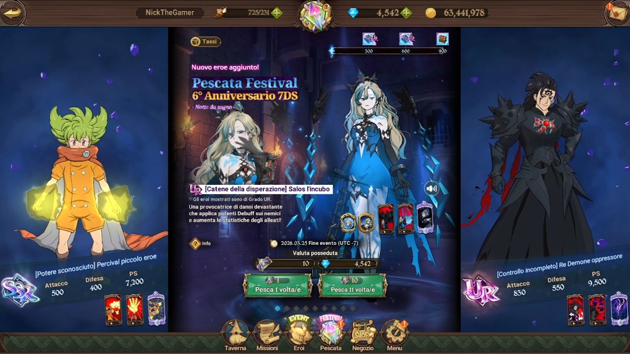 CATENE DELLA DISPERAZIONE SOLAS L'INCUBO - Nanatsu No Taizai Grand Cross ITA