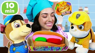Видео для детей про игрушки Щенячий Патруль! Готовлю игрушкам хот-доги и бутерброды. Игры в готовку