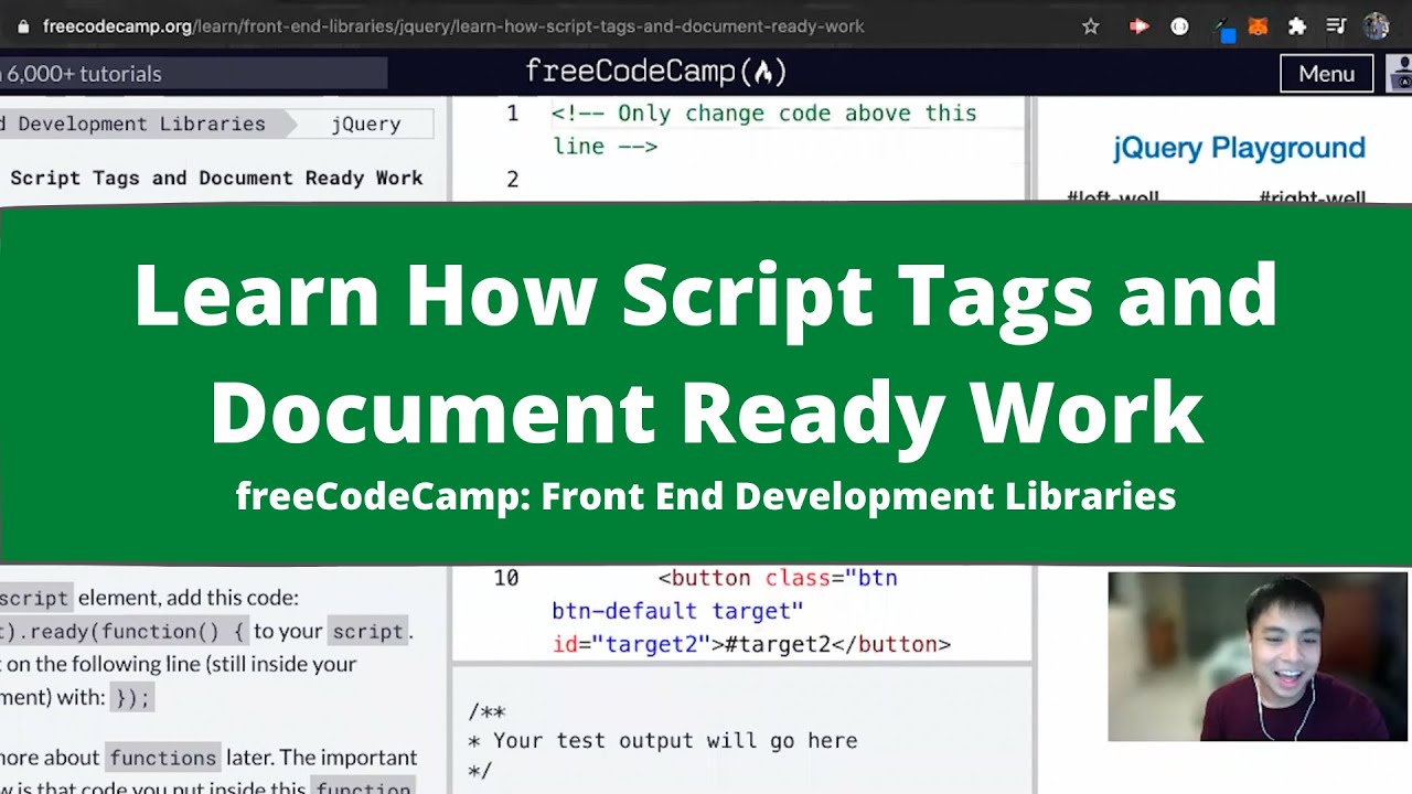 Learn How Script Tags And Document Ready Work (Jquery) Freecodecamp Tutorial