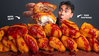 Sumpah Nagih Mukbang Risoles Mayo Keju Ham Ayam Telur Disiram Saus Samyang