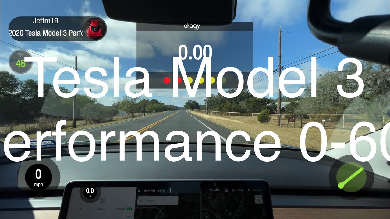 2020 Tesla Model 3 Performance testing out the new Dragy App 0-60 mph ...