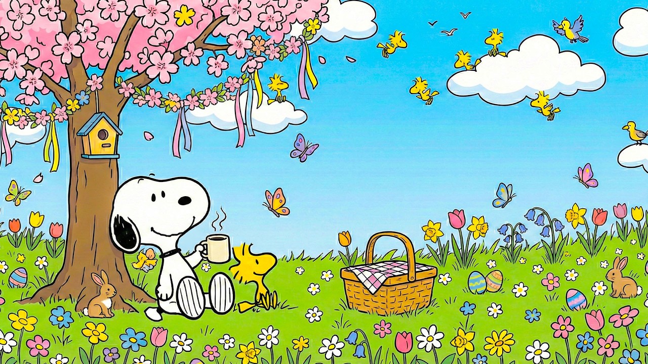 Весенний пикник со Снупи 🌸🌼 Нежные джазовые ритмы для расслабления и наслаждения природой