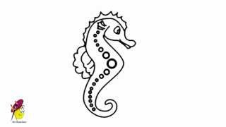 sea horse simple creatures seahorse drawing easy draw animals drawings hippocampe