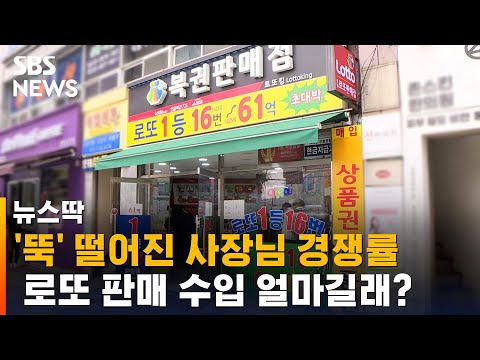 로또 판매인 경쟁률 뚝 판매점 수입 얼마길래 SBS 뉴스딱 