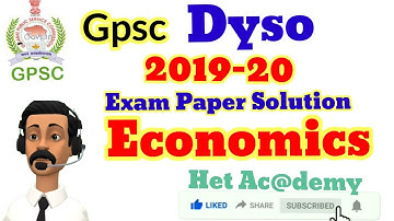 Gpsc Dyso 2019-2020 Prelims Exam Paper Solution with Final answer Key  Economics