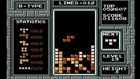 NES Tetris Level 19 Height 3