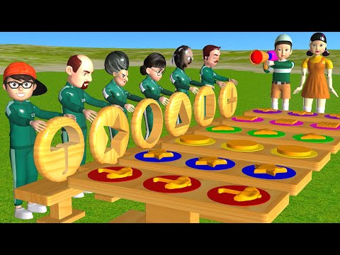 Squid Game vs Scary Teacher 3D Throwing Put in Key Lock Dalgona Candy Shapes 6 Times Challenge