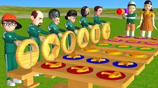 Squid Game vs Scary Teacher 3D Throwing Put in Key Lock Dalgona Candy Shapes 6 Times Challenge screenshot 5