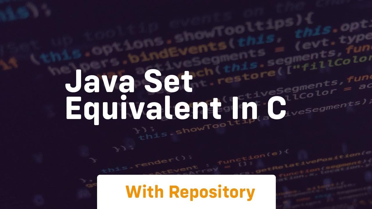 java set equivalent in c - YouTube