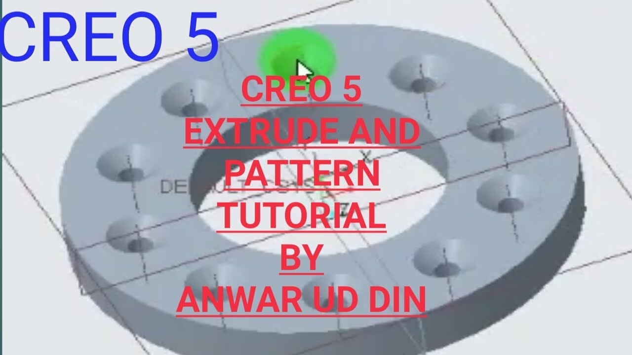 PRO E EXTRUDE AND PATTERN COMMAND IN CREO 5 IN UDRU HINDI - YouTube