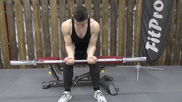 Seated Palms-Up Barbell Wrist Curl | FitProSport | App for Android & iOS