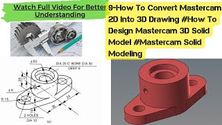 Famous 9-How To Convert Mastercam 2D Into 3D Drawing #How To Design Mastercam 3D Solid Model #Cad Profile