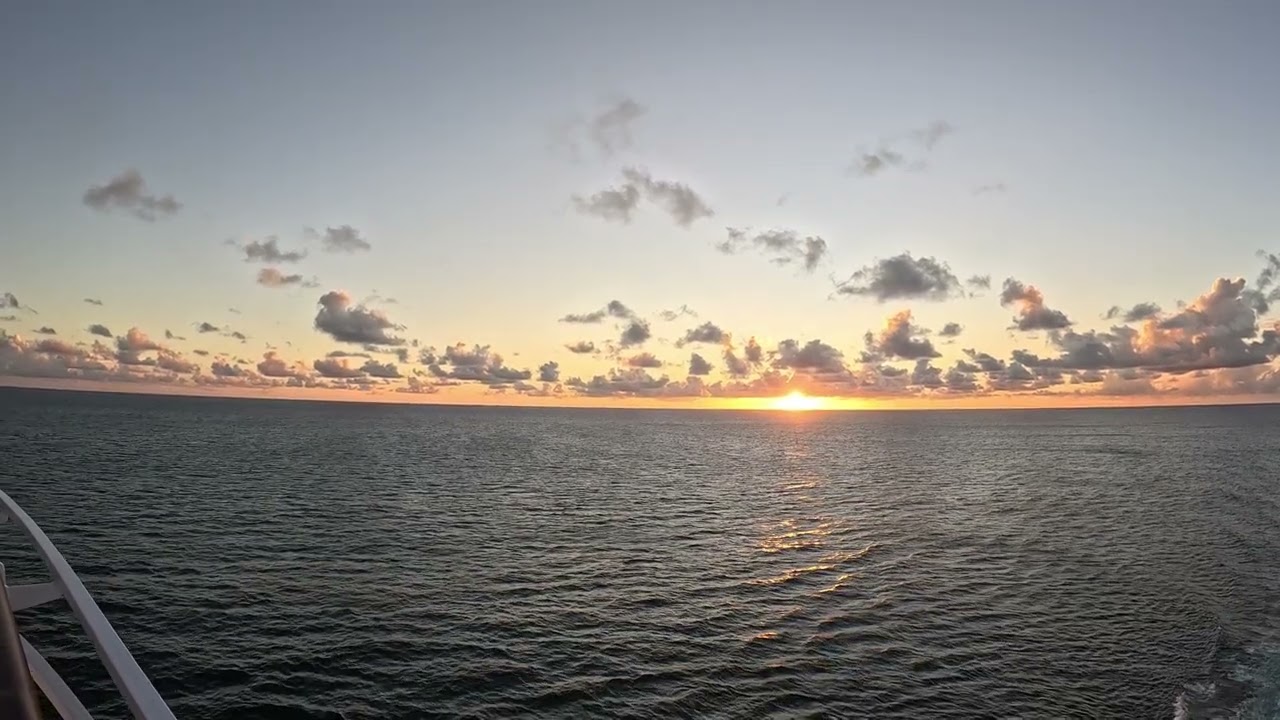 Beautiful sunset at the ocean! View from MSC Seashore cruise ship 