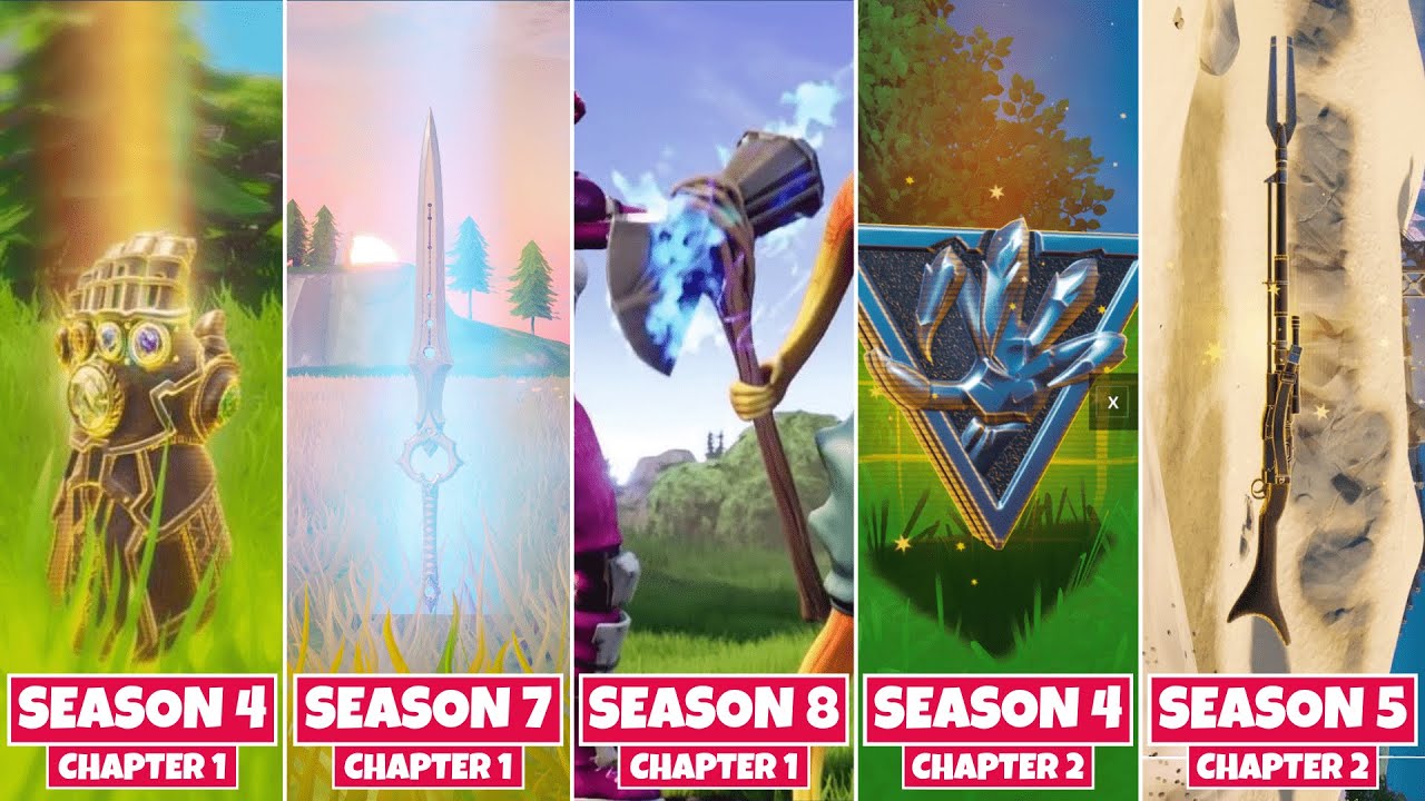 Evolution Of Fortnite Mythic Weapons And Items Chapter 1 Season 1 Chapter 2 Season 5 Youtube