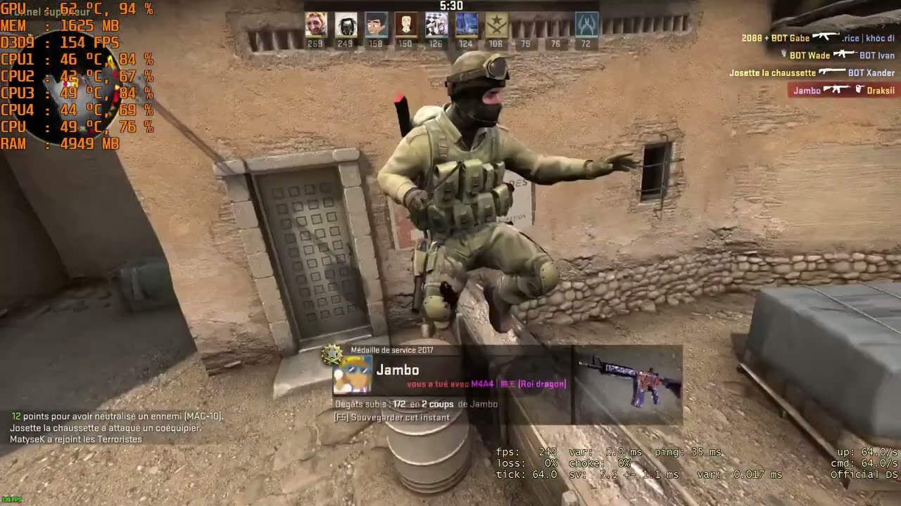 CS GO I5 2300 GTX 1050TI benchmark