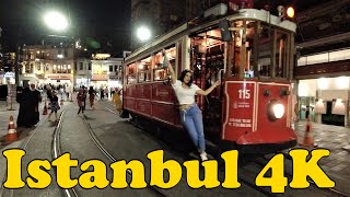 Night walk around Istanbul. [4K]