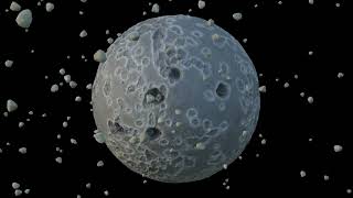 Asteroids impacting a planet surface (Simulation)