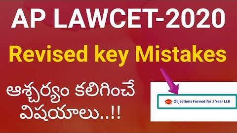 AP Lawcet-2020 revised key Mistakes |