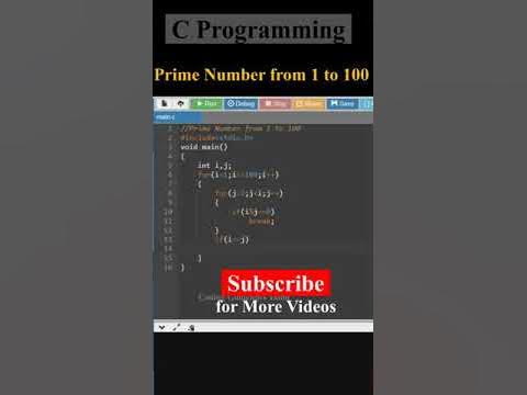 Prime Number Between 1 to 100 | C Programming - YouTube
