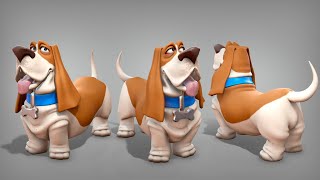 Cartoon character Basset hound dog