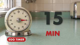 15 Minute Egg Timer ⏲️ Vintage Kitchen Timer with Real Ticking & Bell