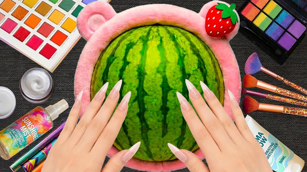 ASMR Makeup on Watermelon (No Talking)