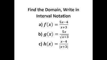 Find the Domain, Write in Interval Notation