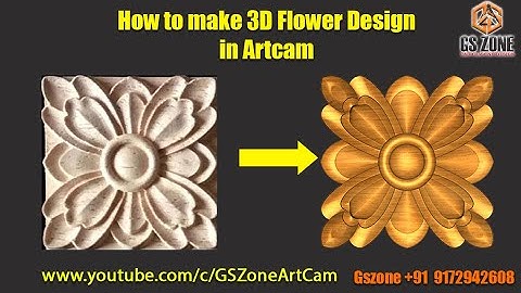 How to make 3D Flower design in Artcam @gszone_cnc_solution #artcam #cnc #wood #furniture #router