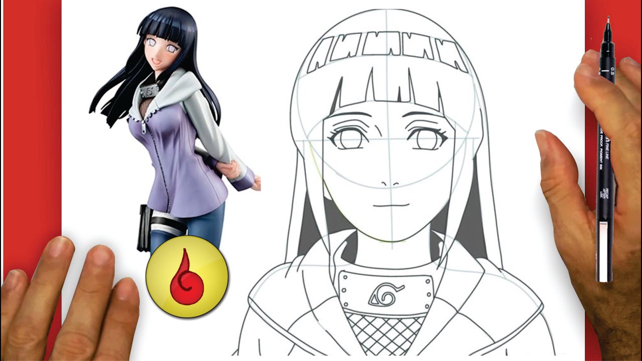 COMO DESENHAR a HINATA passo a passo fácil 