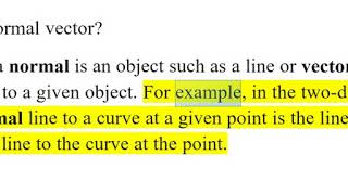 What is the normal vector