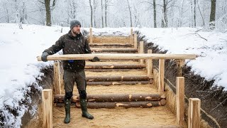 30 Days Alone Building a Self-Sustainable Wooden House in the Forest